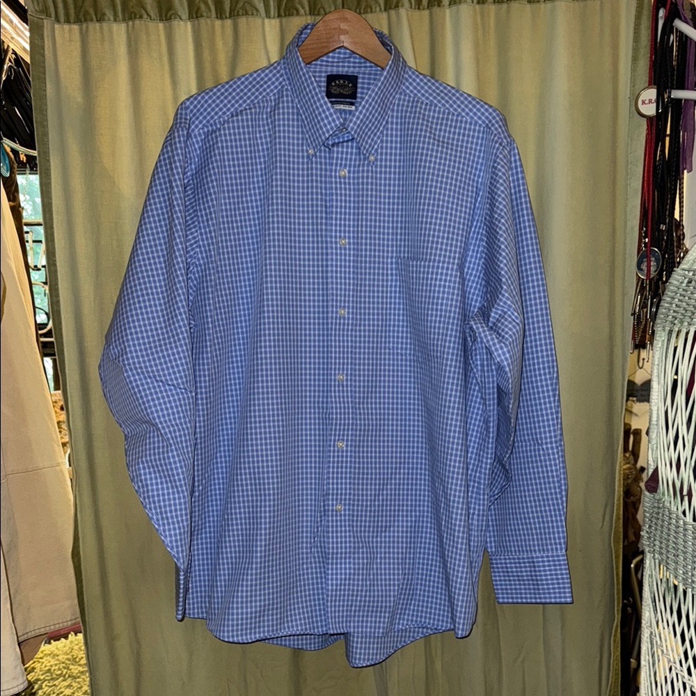 Eagle Blue Gingham Casual Button Down Shirt
